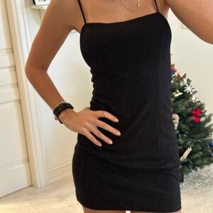 Black label reformation mini black dress